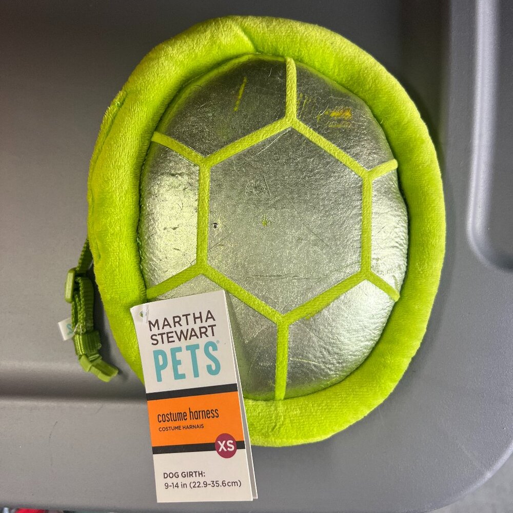 Martha Pets Turtle Dog Halloween Costume Size XS (9-4 in) Green with Harness